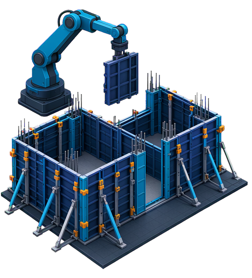 FIMSO automated formwork panel layout illustration